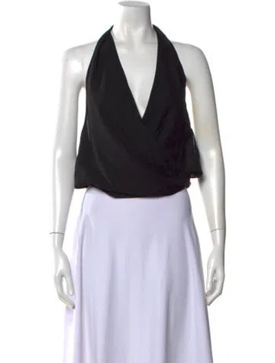 Pre-owned Fay Halterneck Sleeveless Top In Black
