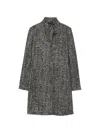 Fay Herringbone-pattern Funnel-neck Coat In Gray