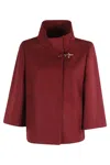 Fay Lined Wool Blend Cape With Hook Closure In Multi