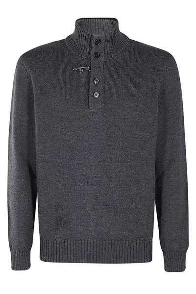 FAY HIGH COLLAR DARK GRAY PULLOVER