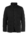 Fay Quilted Double-front Jacket With High Collar In Black