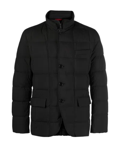 Fay High-collar Long-sleeved Down Jacket In Black