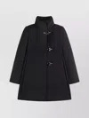 Fay Romantic Coat In Black In Soft Wool Blend Fabric In Black