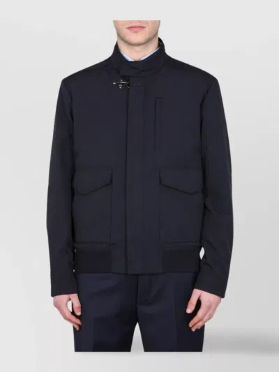 FAY HIGH COLLAR RIBBED HEM JACKET
