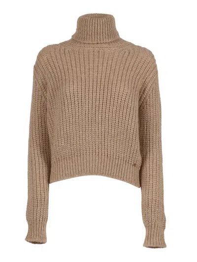 Fay Dolcevita Sweater In Brown