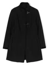 Fay Single-breasted High-neck Coat In Black