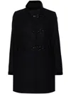 Fay Romantic Coat In Black In Soft Wool Blend Fabric In Black