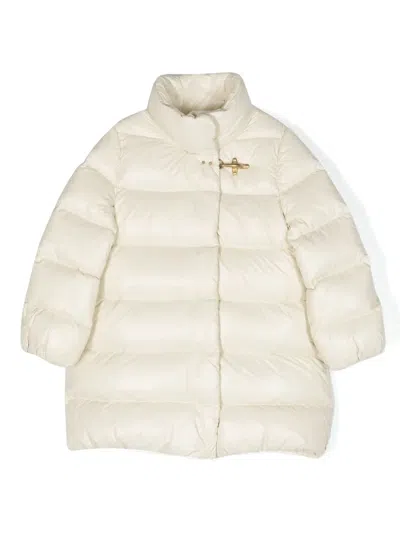 Fay Kids' High-neck Padded Coat In Cream
