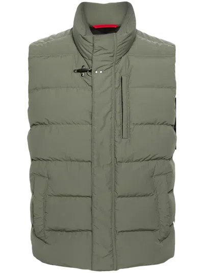 Fay High-neck Padded Gilet In Green