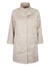 Fay High-neck Patch-pockets Oversized Coat In Neutral