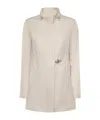 Fay High Neck Technical Coat In Neutral