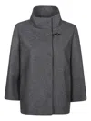 Fay High-neck Toggle-fastening Jacket In Gray