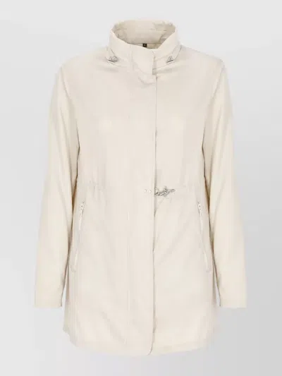 Fay High Neck Waterproof Jacket Long Sleeves In Neutral