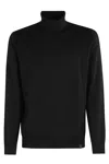 Fay High-neck Wool Sweater With Long Sleeves In Black