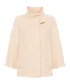 Fay Double-breasted Poplin Coat With Pockets In Nude