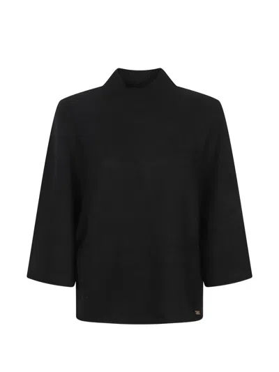 Fay High-neck Raglan-sleeve Sweater In Black