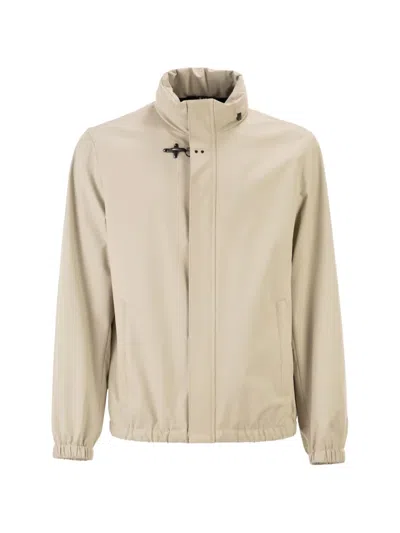 Fay Men Short Travel Bomber Jacket In Stretch Nylon In Multi