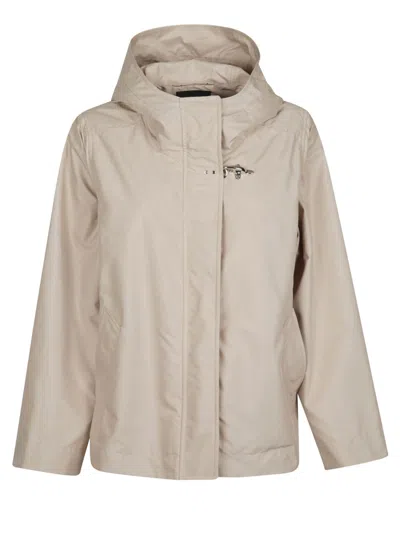 Fay Hood Short Hooded Zip Parka In Neutral