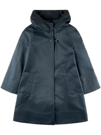 Fay Hooded Coat In Blue