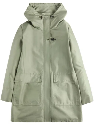 Fay Hooded Coat In Green