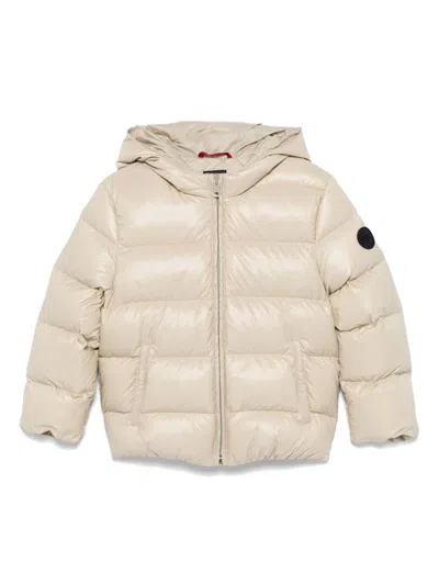 Fay Hooded Down Jacket In Brown