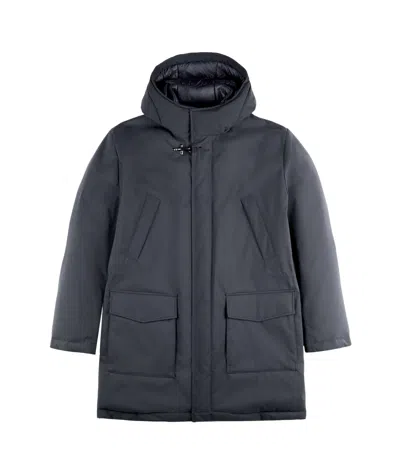 Fay Hooded Down Parka Coat In Black