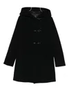 Fay Hooded Duffle Coat In Black