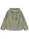 Fay Short Water-repellent Parka With Iconic Gancio In Green