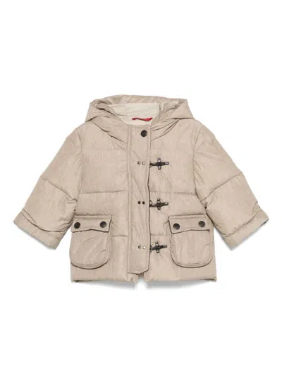 Fay Babies' Hooded Jacket In Neutrals