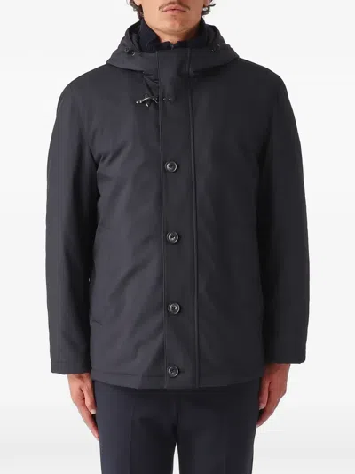 Fay Hooded Lobster-clasp Jacket In Black