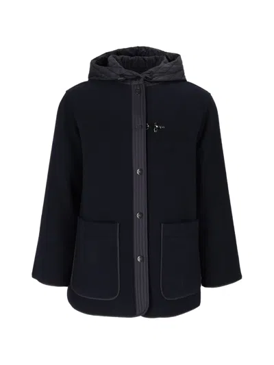 Fay Felted Single-breasted Coat In Black