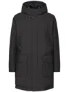 Fay Hooded Padded Coat In Black