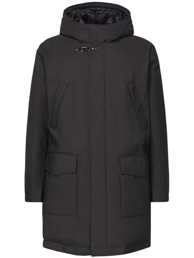 Fay Hooded Padded Coat In Black