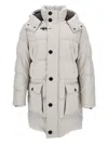 Fay Hooded Padded Coat In Gray