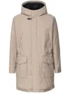 Fay Hooded Padded Coat In Neutrals