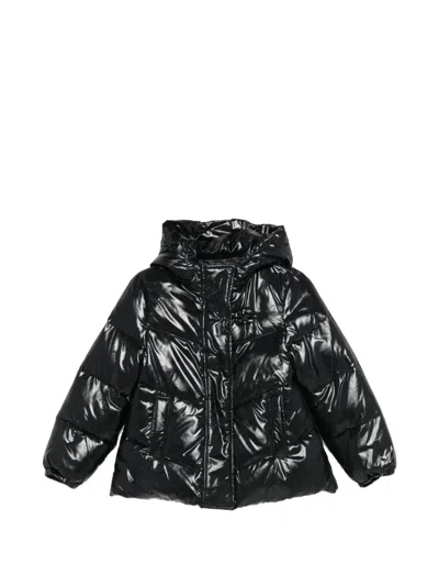 Fay Kids' Hooded Padded Jacket In Black