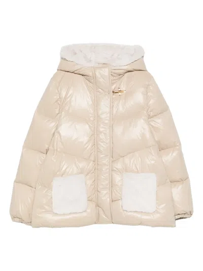 Fay Kids' Hooded Padded Jacket In Neutral