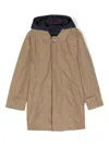 Fay Gabardine Hooded Trench Coat In Neutrals