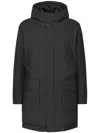 Fay Hooded Padded Coat In Black