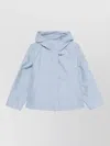 Fay Short Parka In Technical Poplin With Hook In Blue