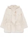 Fay Versatile White Parka With Customizable Silhouette In Neutrals