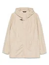 Fay Sand Technical Poplin Short Parka In Neutrals