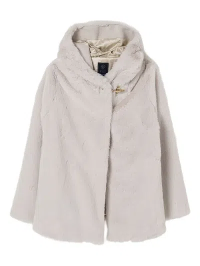 Fay Kids' Hooded Poncho In Brown