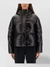 Fay Cropped Black Nylon Down Jacket With Iconic Fastening And Windproof Cuffs In Black