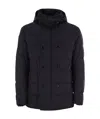 Fay Double-breasted Down Jacket With Hood In Black