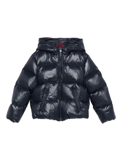 Fay Kids' Hooded Puffer Jacket In Blue