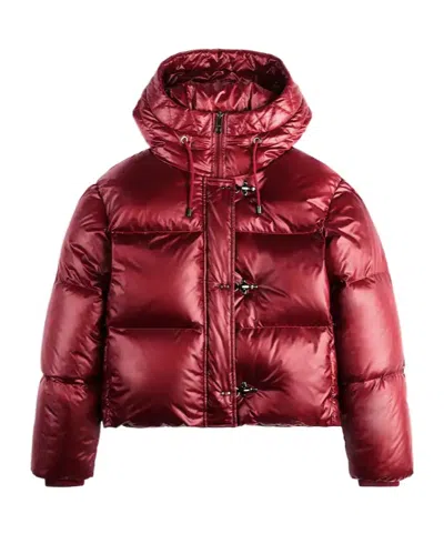 Fay Hooded Puffer Jacket In Red
