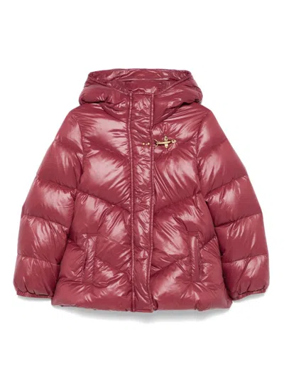 Fay Kids' Hooded Puffer Jacket In Red