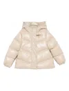 Fay Hooded Quilted Coat In Neutral