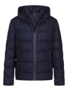 Fay Hooded Quilted Jacket In Blue
